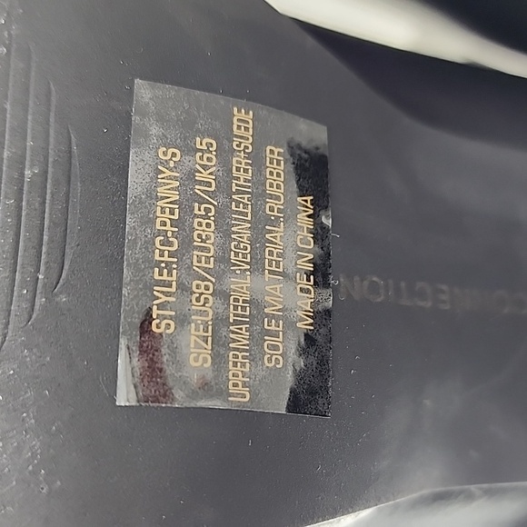 French Connection Black Vegan Leather Platform Tall Ankle Boots Size  US8 - Picture 12 of 16